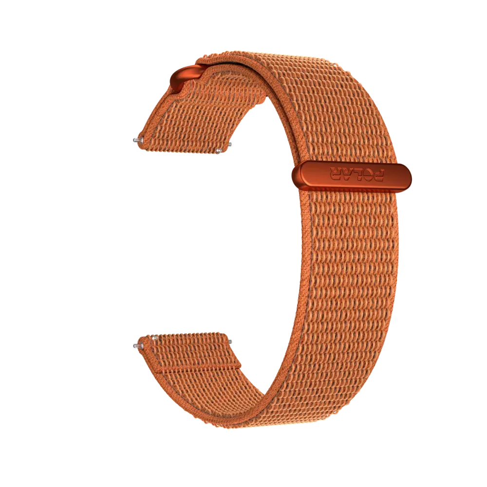 Nylonový øemínek se suchým zipem Polar, 22 mm - Oranžová - M-L